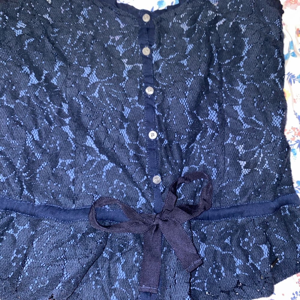 Hollister Dark Blue Lace Top ππ€ - Picture 2 of 4